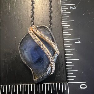 Alexis Bittar labradorite and gunmetal Pendant Necklace